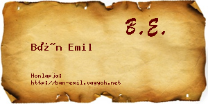 Bán Emil névjegykártya